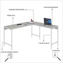 Ver imagem 5 de Escrivaninha Mesa Escritório em L Estilo Active 150cm Industrial Yescasa Branco