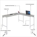 Ver imagem 5 de Escrivaninha Mesa Escritório em L Estilo Industrial 150x140cm Active