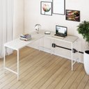 Ver imagem 1 de Escrivaninha Mesa Escritório em L Estilo Active 150cm Industrial Yescasa Branco