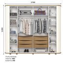 Ver imagem 7 de Guarda Roupa Casal 6 Portas Premium Off White/nature - Móveis Henn