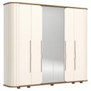 Ver imagem 1 de Guarda Roupa Casal 6 Portas Premium Off White/nature - Móveis Henn