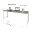 Ver imagem 5 de Escrivaninha Mesa Escritório Estilo Diretor Active 180cm Industrial Yescasa