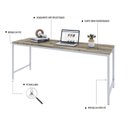 Ver imagem 5 de Escrivaninha Mesa Escritório 180cm Estilo Industrial Diretor Active Yescasa