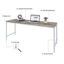 Ver imagem 5 de Escrivaninha Mesa Escritório Estilo Diretor Active 180cm Industrial Yescasa Marrom
