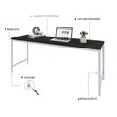 Ver imagem 5 de Escrivaninha Mesa Escritório Estilo Diretor Active 180cm Industrial Yescasa Marrom