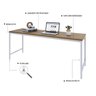 Escrivaninha 180cm Estilo Industrial Diretor Active Yescasa - 5