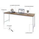 Ver imagem 5 de Escrivaninha Mesa Escritório Estilo Diretor Active 180cm Industrial Yescasa