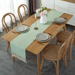 Linho de algodão de luxo corredor mesa buffalo xadrez borla mesa de casamento decoração chá café mes - 1