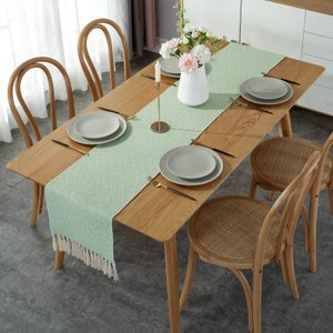 Linho de algodão de luxo corredor mesa buffalo xadrez borla mesa de casamento decoração chá café mes