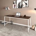 Ver imagem 7 de Escrivaninha Mesa Escritório Estilo Diretor Active 180cm Industrial Yescasa Marrom