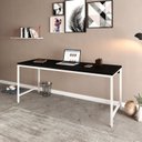 Ver imagem 7 de Escrivaninha Mesa Escritório Estilo Diretor Active 180cm Industrial Yescasa Preto