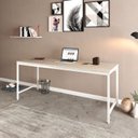 Ver imagem 7 de Escrivaninha Mesa Escritório Estilo Diretor Active 180cm Industrial Yescasa Branco