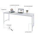Ver imagem 5 de Escrivaninha Mesa Escritório Estilo Diretor Active 180cm Industrial Yescasa Branco