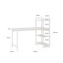 Ver imagem 3 de Escrivaninha Mesa Escritório com Estante 3 Prateleiras Estilo Industrial 135cm Active Yescasa