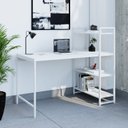 Ver imagem 7 de Escrivaninha Mesa Escritório com Estante Estilo Active 3 Prateleiras 135cm Industrial Yescasa Branco
