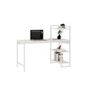 Ver imagem 4 de Escrivaninha Mesa Escritório com Estante Estilo Active 3 Prateleiras 135cm Industrial Yescasa Branco