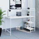 Ver imagem 7 de Escrivaninha Mesa Escritório com Estante 3 Prateleiras Estilo Industrial 135cm Active Yescasa