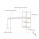 Ver imagem 5 de Escrivaninha Mesa Escritório com Estante Estilo Active 3 Prateleiras 135cm Industrial Yescasa Branco