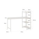 Ver imagem 3 de Escrivaninha Mesa Escritório com Estante Estilo Active 3 Prateleiras 135cm Industrial Yescasa Branco