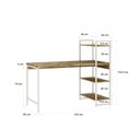 Ver imagem 3 de Escrivaninha Mesa Escritório com Estante 3 Prateleiras Estilo Industrial 135cm Active Yescasa