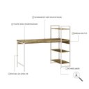 Ver imagem 5 de Escrivaninha Mesa Escritório com Estante 3 Prateleiras Estilo Industrial 135cm Active Yescasa