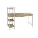 Ver imagem 6 de Escrivaninha Mesa Escritório com Estante Estilo Active 3 Prateleiras 135cm Industrial Yescasa Marrom