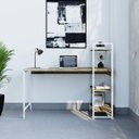 Ver imagem 1 de Escrivaninha Mesa Escritório com Estante Estilo Active 3 Prateleiras 135cm Industrial Yescasa Marrom