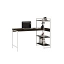 Ver imagem 4 de Escrivaninha Mesa Escritório com Estante Estilo Active 3 Prateleiras 135cm Industrial Yescasa Marrom