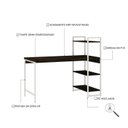 Ver imagem 5 de Escrivaninha Mesa Escritório com Estante Estilo Active 3 Prateleiras 135cm Industrial Yescasa Marrom