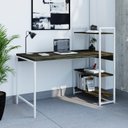 Ver imagem 7 de Escrivaninha Mesa Escritório com Estante 3 Prateleiras Estilo Industrial 135cm Active Yescasa