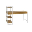 Ver imagem 6 de Escrivaninha Mesa Escritório com Estante 3 Prateleiras Estilo Industrial 135cm Active Yescasa