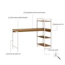 Ver imagem 5 de Escrivaninha Mesa Escritório com Estante Estilo Active 3 Prateleiras 135cm Industrial Yescasa Marrom