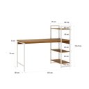 Ver imagem 3 de Escrivaninha Mesa Escritório com Estante 3 Prateleiras Estilo Industrial 135cm Active Yescasa