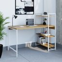 Ver imagem 7 de Escrivaninha Mesa Escritório com Estante Estilo Active 3 Prateleiras 135cm Industrial Yescasa Marrom