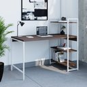 Ver imagem 7 de Escrivaninha Mesa Escritório com Estante Estilo Active 3 Prateleiras 135cm Industrial Yescasa Marrom