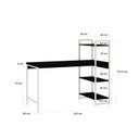 Ver imagem 3 de Escrivaninha Mesa Escritório com Estante Estilo Active 3 Prateleiras 135cm Industrial Yescasa Preto
