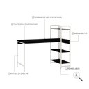 Ver imagem 5 de Escrivaninha Mesa Escritório com Estante Estilo Active 3 Prateleiras 135cm Industrial Yescasa Preto