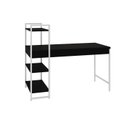 Ver imagem 6 de Escrivaninha Mesa Escritório com Estante 3 Prateleiras Estilo Industrial 135cm Active Yescasa