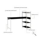 Ver imagem 5 de Escrivaninha Mesa Escritório com Estante 3 Prateleiras Estilo Industrial 135cm Active Yescasa