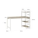 Ver imagem 3 de Escrivaninha Mesa Escritório com Estante 3 Prateleiras Estilo Industrial 135cm Active Yescasa