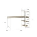 Ver imagem 3 de Escrivaninha Mesa Escritório com Estante Estilo Active 3 Prateleiras 135cm Industrial Yescasa Branco