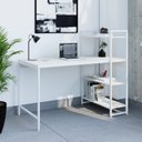 Ver imagem 7 de Escrivaninha Mesa Escritório com Estante Estilo Active 3 Prateleiras 135cm Industrial Yescasa Branco