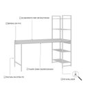 Ver imagem 5 de Escrivaninha Mesa Escritório com Estante Estilo Active 4 Prateleiras 150cm Industrial Yescasa Branco