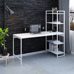 Escrivaninha com Estante 4 Prateleiras Estilo Industrial 150cm Active Yescasa - 7