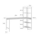 Ver imagem 3 de Escrivaninha Mesa Escritório com Estante Estilo Active 4 Prateleiras 150cm Industrial Yescasa Branco