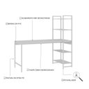 Ver imagem 5 de Escrivaninha Mesa Escritório com Estante Estilo Active 4 Prateleiras 150cm Industrial Yescasa
