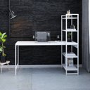 Ver imagem 1 de Escrivaninha Mesa Escritório com Estante Estilo Active 4 Prateleiras 150cm Industrial Yescasa Branco
