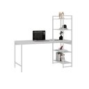Ver imagem 4 de Escrivaninha Mesa Escritório com Estante Estilo Active 4 Prateleiras 150cm Industrial Yescasa Branco