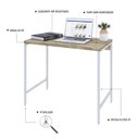 Ver imagem 5 de Escrivaninha Mesa Escritório Estilo Active 90cm Industrial Yescasa Marrom