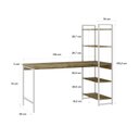 Ver imagem 3 de Escrivaninha Mesa Escritório com Estante 4 Prateleiras Estilo Industrial 150cm Active Yescasa